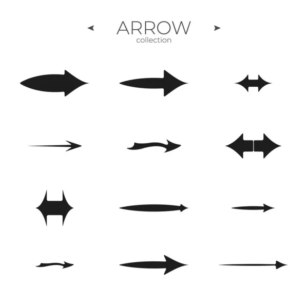 Simple Set Arrow Icons Arrow Vector Icon Set Thin Line — Stock Vector