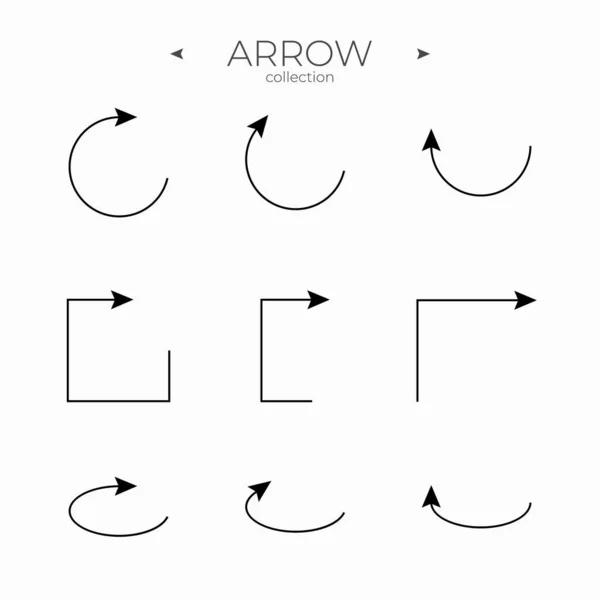 Premium Set Arrow Line Line Icons Collection Trendy Line Style — Stock Vector