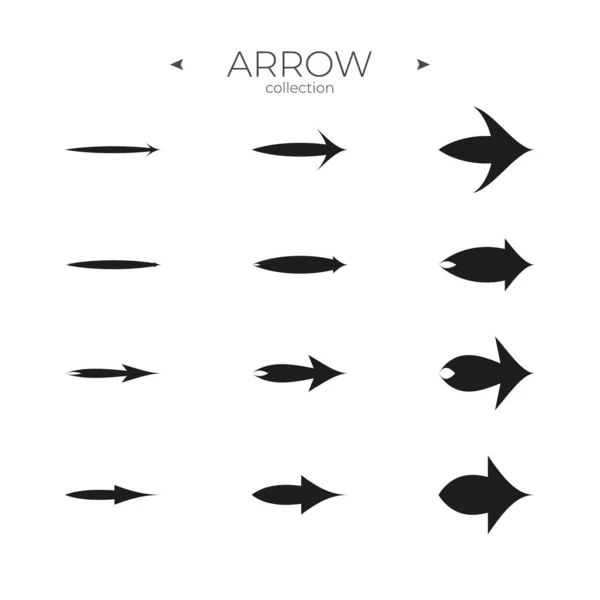 平滑线图标 平滑箭头符号集合 流行的线条风格 用于网站的Web符号 可编辑矢量冲程 — 图库矢量图片