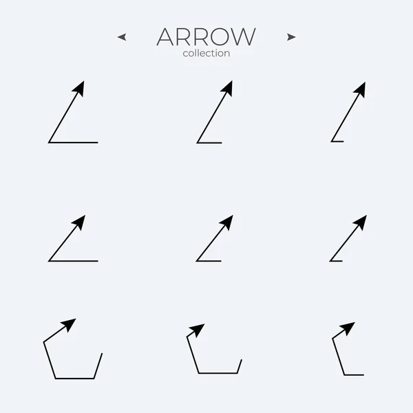 Conjunto Ícone Seta Linha Coleção Ícones Linha Arrow Elementos Básicos — Vetor de Stock