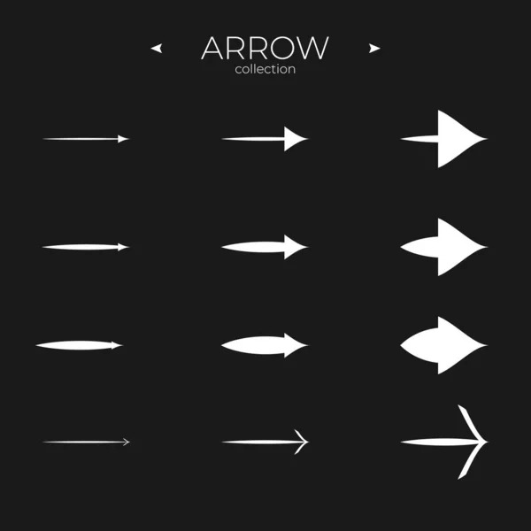 Premiumuppsättning Pil Pilar Ikoner Inställda Arrow Grundläggande Element Webbsymboler För — Stock vektor