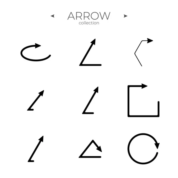 Line Arrow Icon Set Arrow Vector Icon Set Arrow Basic — Stock Vector