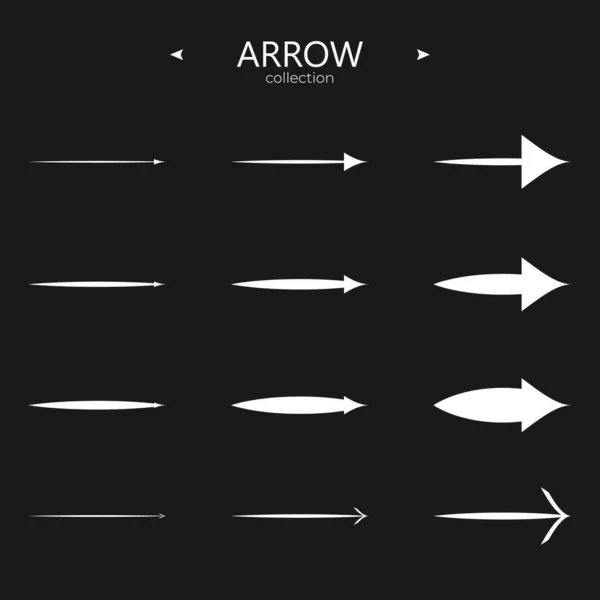 Prosty Zestaw Ikon Strzałek Kolekcja Symboli Strzałek Modny Styl Dla — Wektor stockowy
