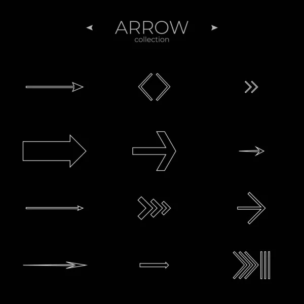 Conjunto Simples Ícones Seta Conjunto Ícones Vetoriais Seta Arrow Elementos — Vetor de Stock