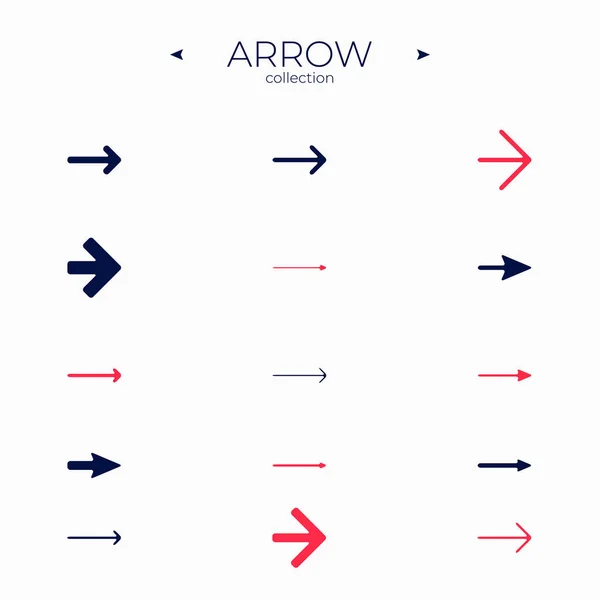 Glatte Linien Symbole Glatte Pfeilsymbolsammlung Trendiger Linienstil Für Web Graphics — Stockvektor