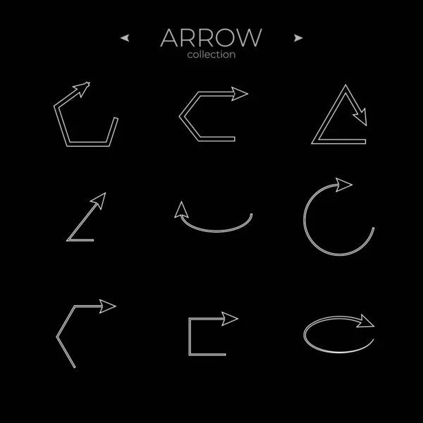Simple Set Arrow Icons Linear Arrow Icons Set Modern Vector — Stock Vector