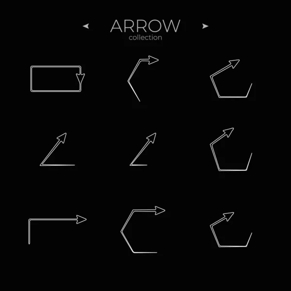Line Arrow Icon Set Linear Arrow Icons Set Thin Line — Stock Vector