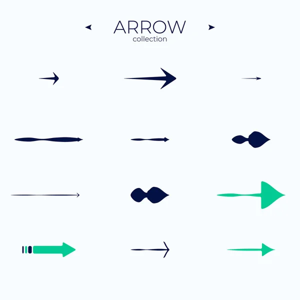 Premium Set Arrow Line Smooth Arrow Symbol Collection Thin Line — Stock Vector