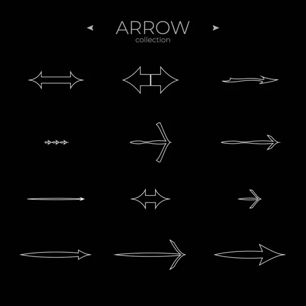 Premium Set Arrow Line Universal Arrow Icon Trendy Line Style — Stock Vector