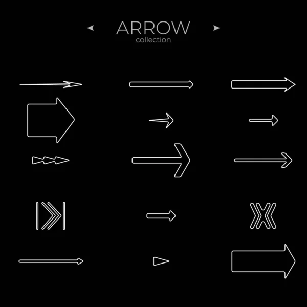 Jeu Icônes Line Arrow Icônes Flèches Linéaires Ensemble Symboles Vectoriels — Image vectorielle