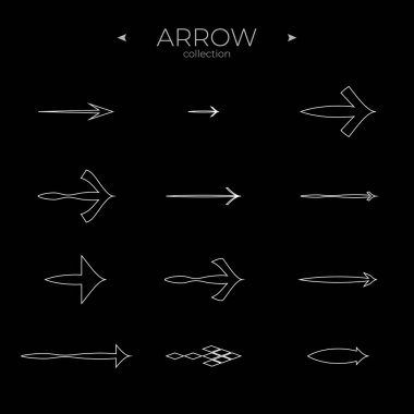 Satır Arrow simgesi ayarlandı. Evrensel Ok simgesi. Temel yapay zeka elementlerini oku. Basit Minimal Pictogram. Vektör