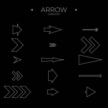 Satır Arrow simgesi ayarlandı. Doğrusal Ok simgeleri ayarlandı. İnce çizgi tarzı. Apps için. Düzenlenebilir vektör vuruşu