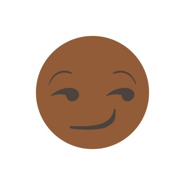 Flört eden yüz, kendini beğenmiş yüz, müstehcen yüz. Komik sarı ifade. Gerçekçi bir ifade. Üç boyutlu izole edilmiş. Vektör Duygu. Web arayüzü için