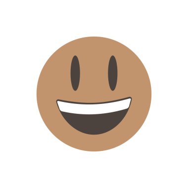 Kocaman gözleri olan sırıtan bir yüz. 3D biçimlendirilmiş vektör simgesi. Gerçekçi bir ifade. Ağ için 3 boyutlu ifade. Vektör Emoji. ui arayüzü için