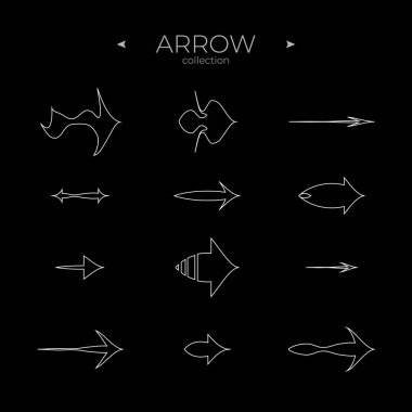 Satır Arrow simgesi ayarlandı. Ok vektör simgesi ayarlandı. Temel yapay zeka elementlerini oku. Apps için. Vektör