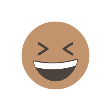 Sırıtan şaşı surat. 3D biçimlendirilmiş vektör simgesi. Gerçekçi bir ifade. Beyaz arka planda izole edilmiş. Vektör Emoji. Web arayüzü için