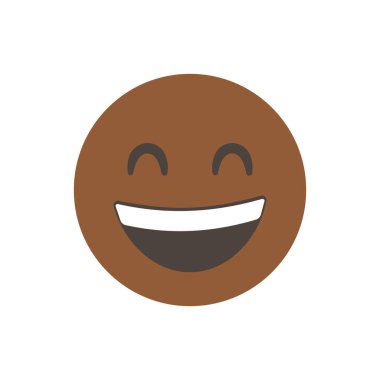 Gülümseyen gözlerle sırıtan yüz, gülen yüz. Vektör çizimi. gülümseyen yüz ifadesi karakter tasarımı. Ağ için 3 boyutlu ifade. Vektör Emoji. ui arayüzü için