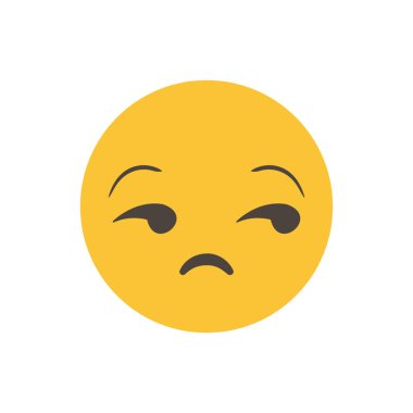 Tatmin olmadım, Meh, etkilenmedim. Vektör çizimi. Gerçekçi bir ifade. Üç boyutlu izole edilmiş. Vektör Duygu. arayüz için