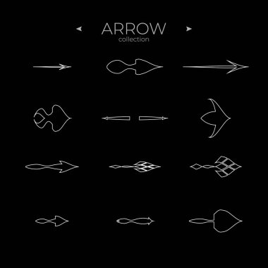 Birinci sınıf ok çizgisi. Taslak sembol koleksiyonu. Modern vektör sembolleri. Basit Minimal Pictogram. Vektör