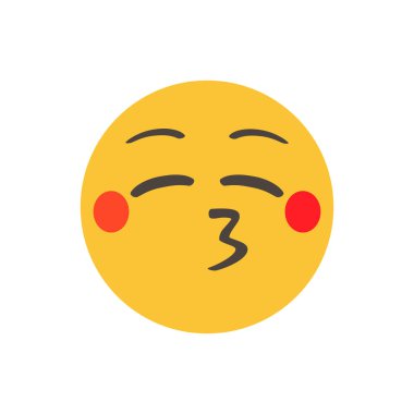 Kapalı gözleri öpmek. Vektör çizimi. Gerçekçi bir ifade. Beyaz arka planda izole edilmiş. Vektör Duygu. Web arayüzü için