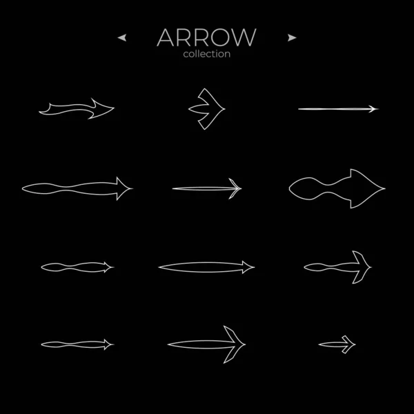 Thin Line Icons Universal Arrow Icon Arrow Basic Elements Simple — Stock Vector