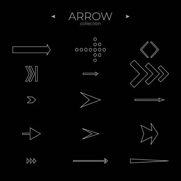Simple Set Arrow Icons Linear Arrow Icons Set Arrow Basic — Stock Vector