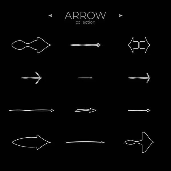 Jeu Icônes Line Arrow Icône Flèche Universelle Symboles Vectoriels Modernes — Image vectorielle