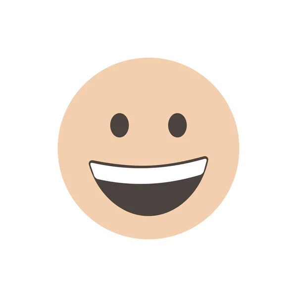 Cara Enrugada Emoticon Amarelo Engraçado Desenho Personagem Emoticon Sorridente Isolado —  Vetores de Stock