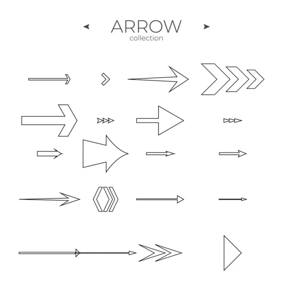 Simple Set Arrow Icons Outline Symbol Collection Modern Vector Symbols — Stock Vector