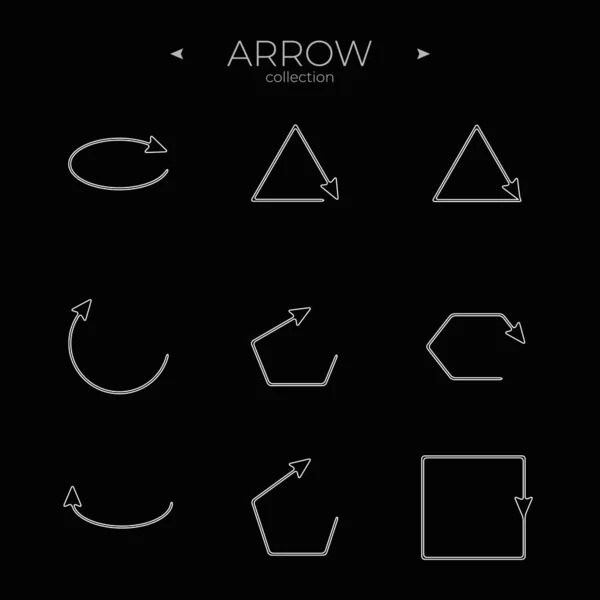 Line Arrow Icon Set Universal Arrow Icon Arrow Basic Elements — Stock Vector