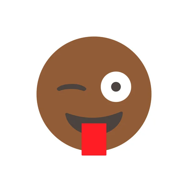 Pazzo Con Lingua Che Strizza Occhio Illustrazione Vettoriale Emoji Emoticon — Vettoriale Stock