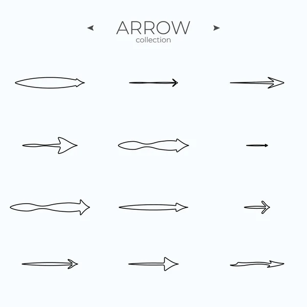线箭图标集 箭头向量图标集 现代矢量符号 对于应用程序 矢量说明 — 图库矢量图片