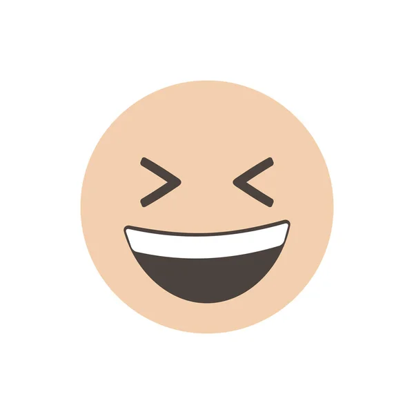 Grinning Squinting Face Stylized Vector Icon Realistic Emoticon Isolated White — Stock Vector