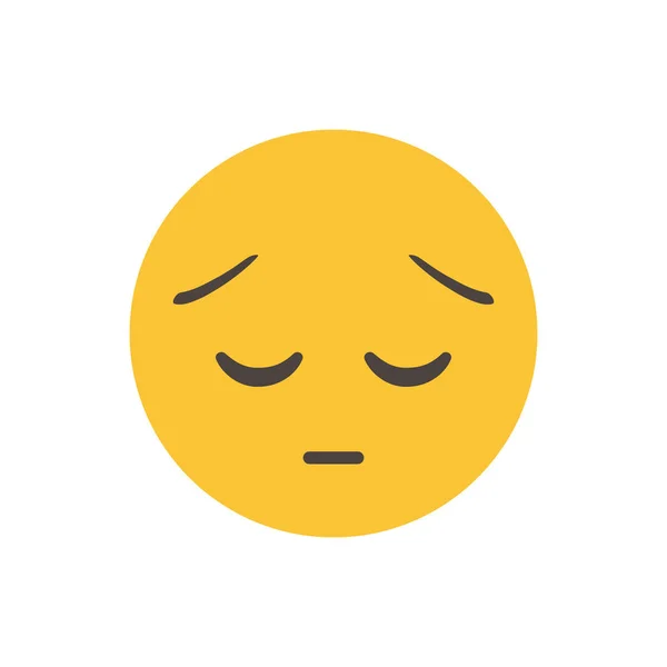 Sad Sad Face Sorrowful Funny Yellow Emoticon Smiling Emoticon Character — Stock Vector