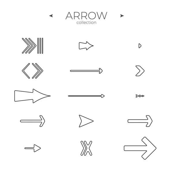 Simple Set Arrow Icons Linear Arrow Icons Set Trendy Line — Stock Vector