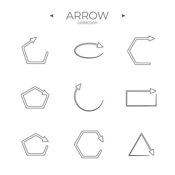 Line Arrow Icon Set Arrow Vector Icon Set Thin Line — Stock Vector