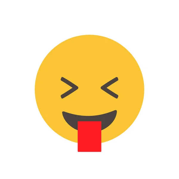 把舌头伸出来矢量图解 现实的感情 在白色背景中被隔离 病媒Emoji 关于网络接口 — 图库矢量图片