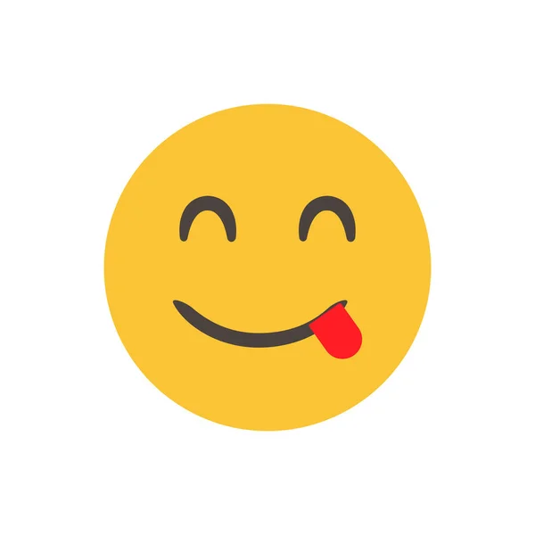 Смачно Смачно Смачно Смішний Жовтий Смайлик Усміхнений Дизайн Персонажа Емоційок — стоковий вектор