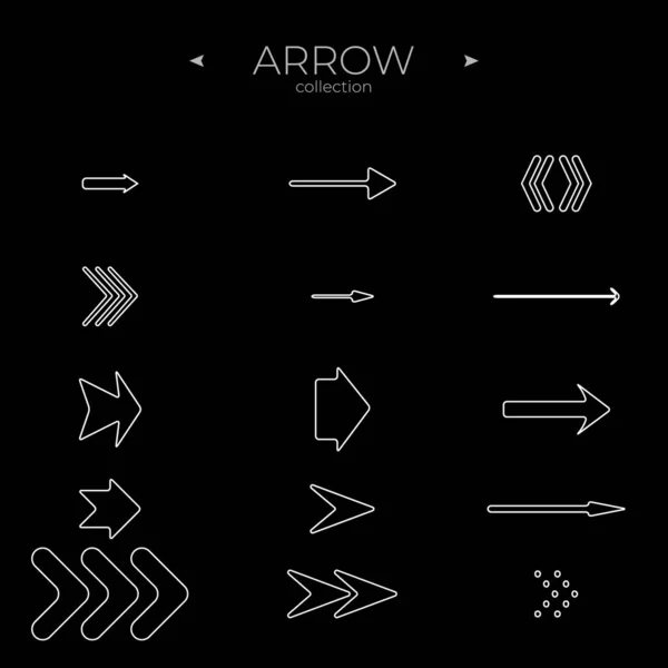 Premium Set Arrow Line Universal Arrow Icon Modern Vector Symbols — Stock Vector