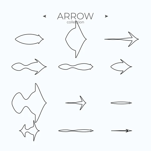 Simple Set Arrow Icons Linear Arrow Icons Set Thin Line — Stock Vector