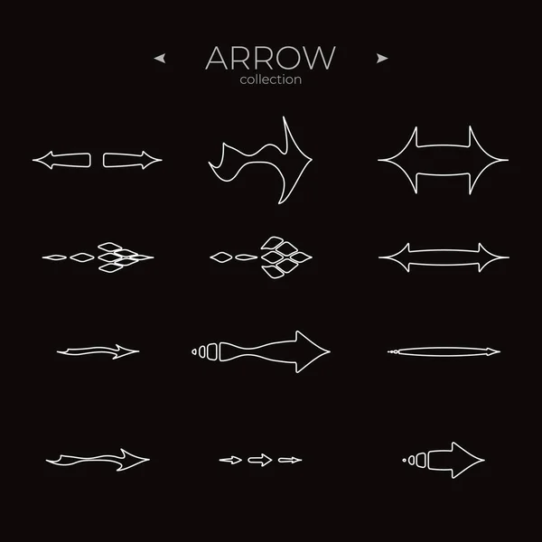 Line Arrow Icon Set Universal Arrow Icon Thin Line Style — Stock Vector