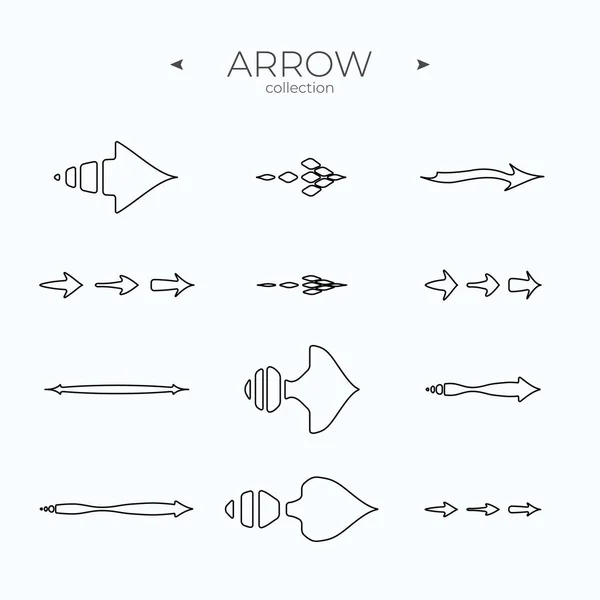 Thin Line Icons Arrow Vector Icon Set Thin Line Style — Stock Vector