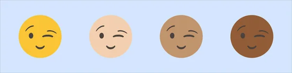 Windige Miene Lustige Gelbe Emoticons Emojis Emoticon Für Das Web — Stockvektor