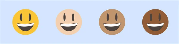 Vigyorgó Arc Nagy Szemekkel Vektor Illusztráció Szemojit Elszigetelt Emoji Vektor — Stock Vector