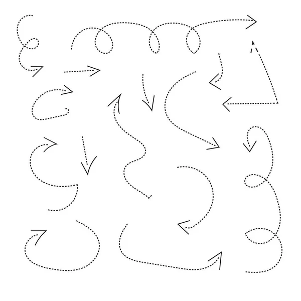 Grunge箭头向量集 手绘抽象向量集 卷曲质感 用于信息设计或演示模板 — 图库矢量图片