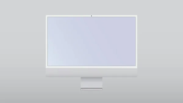 Realistische Computerdarstellung Moderne Computeranzeige Isoliert Leerer Bildschirm Für Text Design — Stockvektor