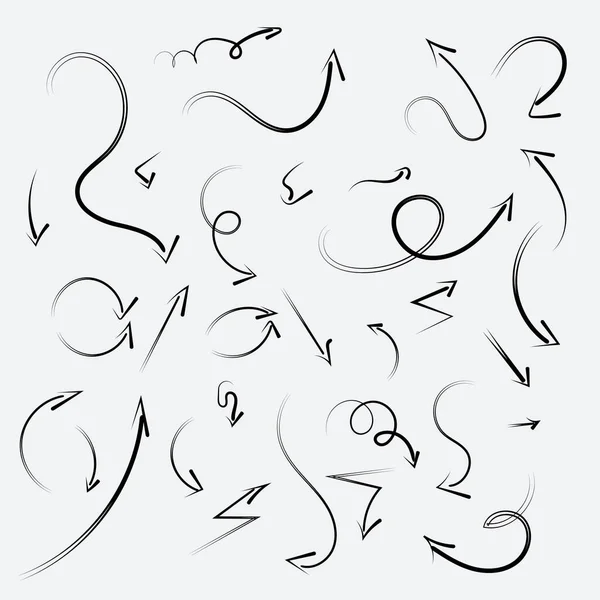 Flecha Vectorial Marcada Mano Juego Vectores Abstractos Dibujados Mano Estilo — Archivo Imágenes Vectoriales