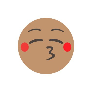 Kapalı gözleri öpmek. Komik sarı ifade. gülümseyen yüz ifadesi karakter tasarımı. Beyaz arka planda izole edilmiş. emoticon karakterleri tasarım koleksiyonu için. Web arayüzü için