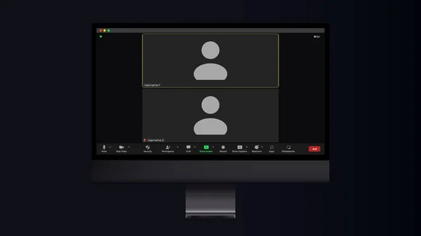 Modèle Interface Appel Vidéo Ligne Avec Icône Utilisateur Demande Communication — Image vectorielle