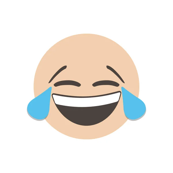 Öröm Könnyeivel Teli Arc Haha Emoji Stilizált Vektor Ikon Szemojit — Stock Vector